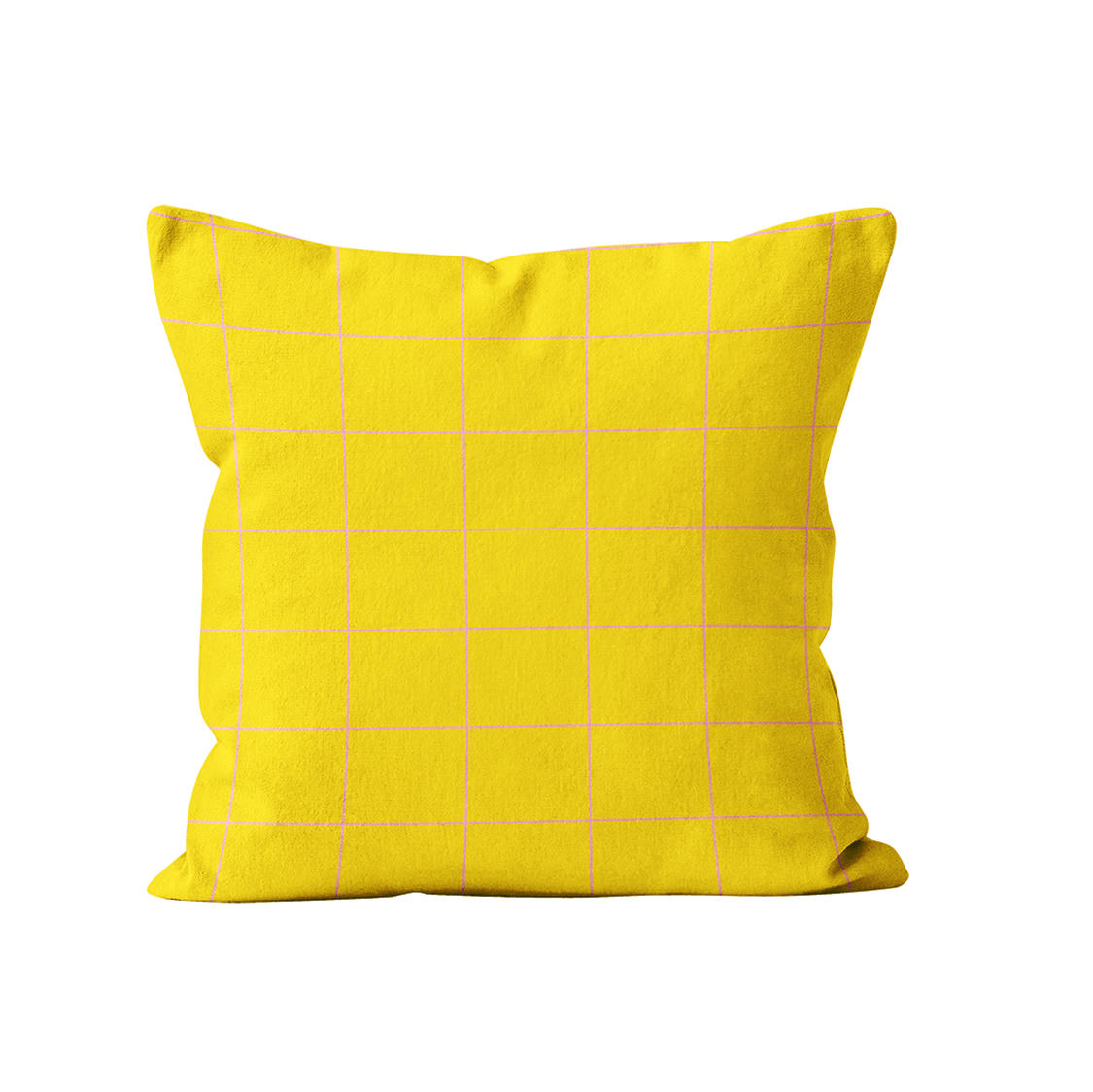 - Coussin motif velours jaune rose 60x60cm