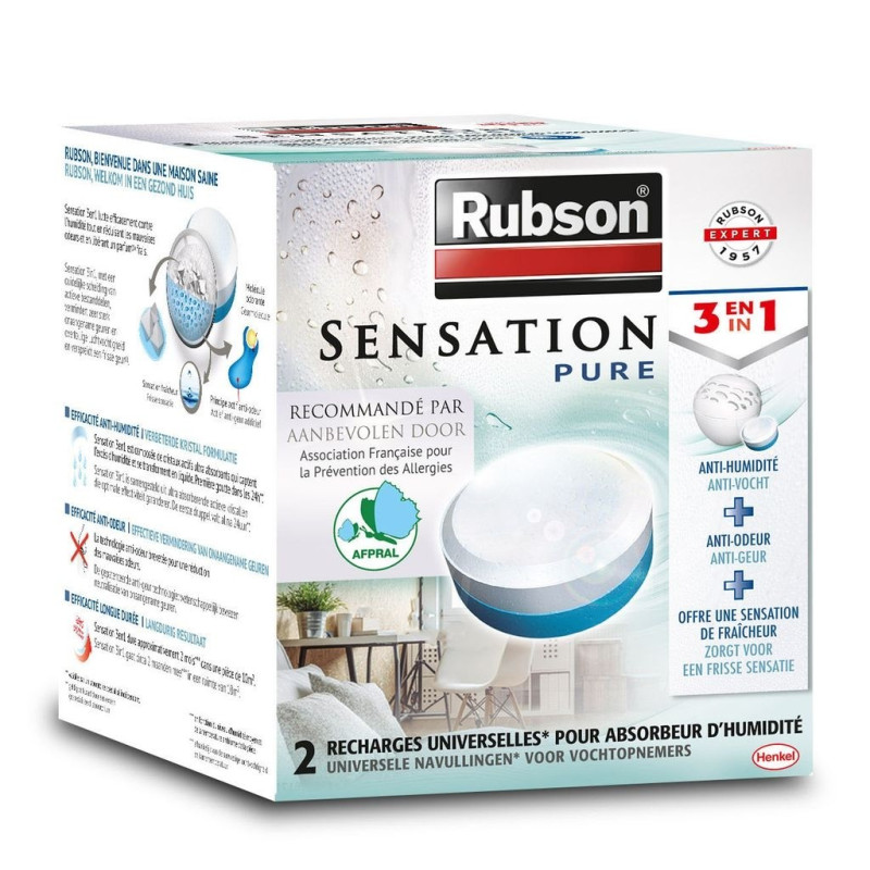 Recharge pour absorbeur d'humidité Sensation parfum neutre 2 x 300 g RUBSON