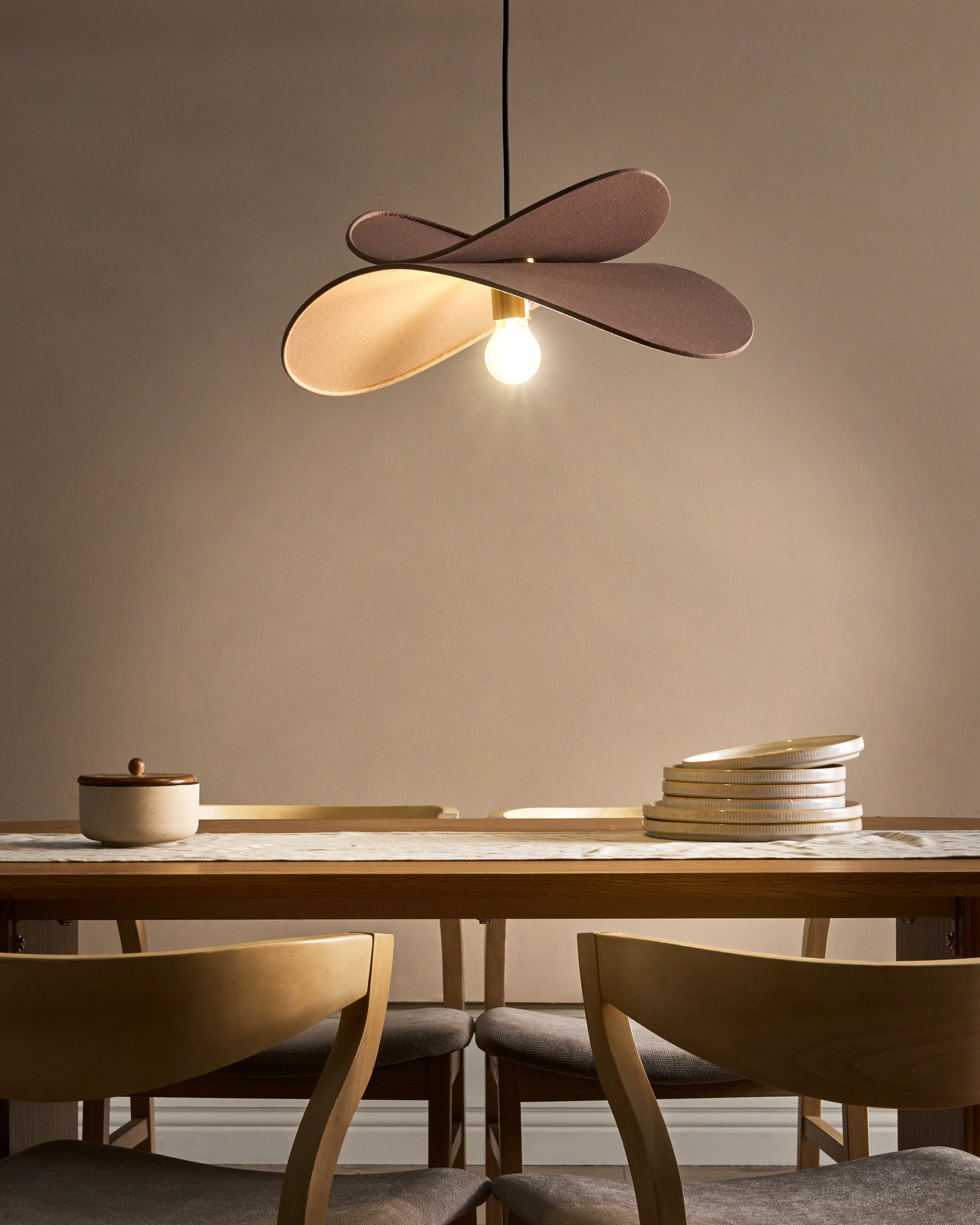 Pendant Lamp MASCOTA Linen Light Brown