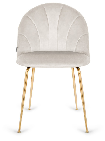 Krzesło tapicerowane CAMILA GREY VELVET GOLD