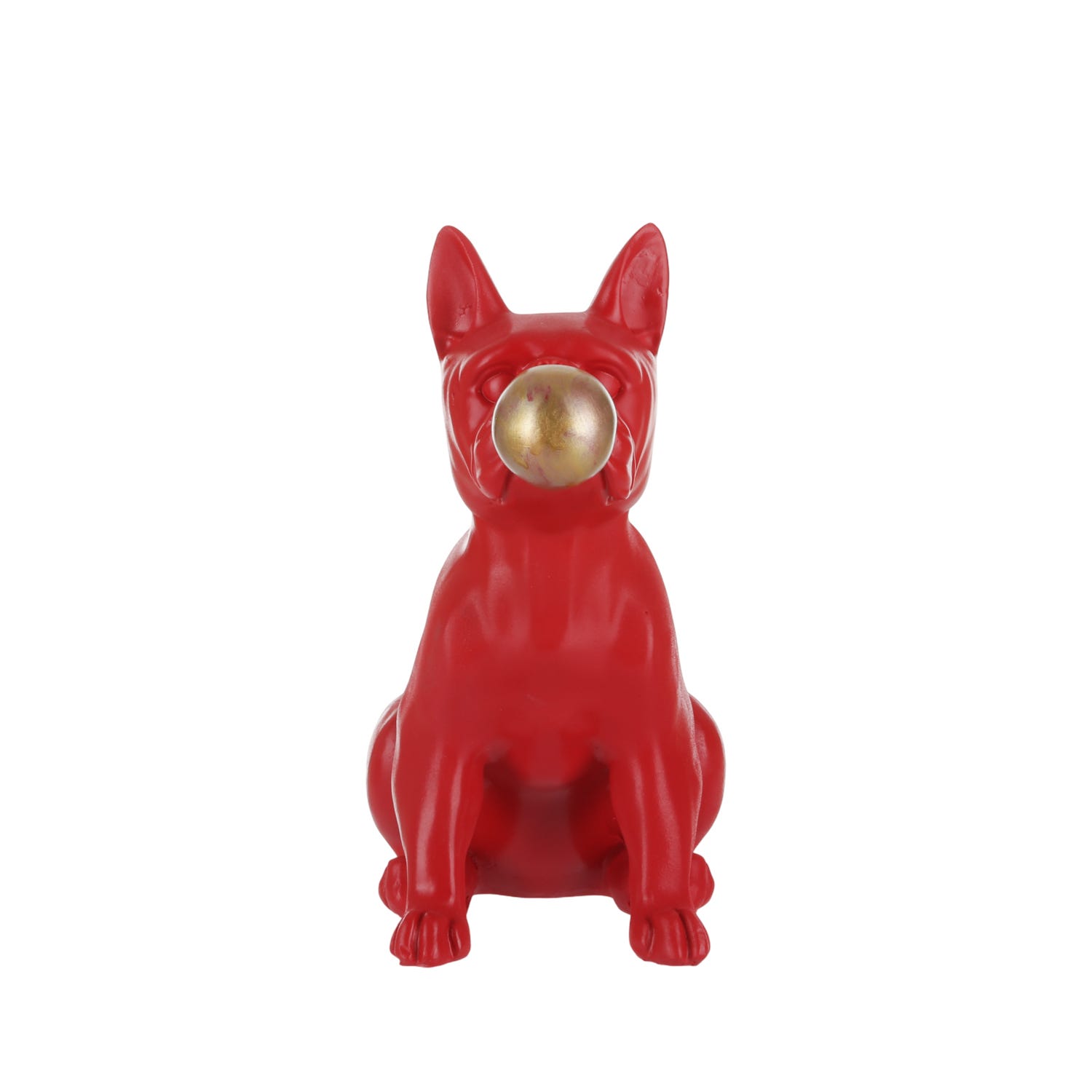 Statua bulldog con chewing gum 12x22x22 cm rosso