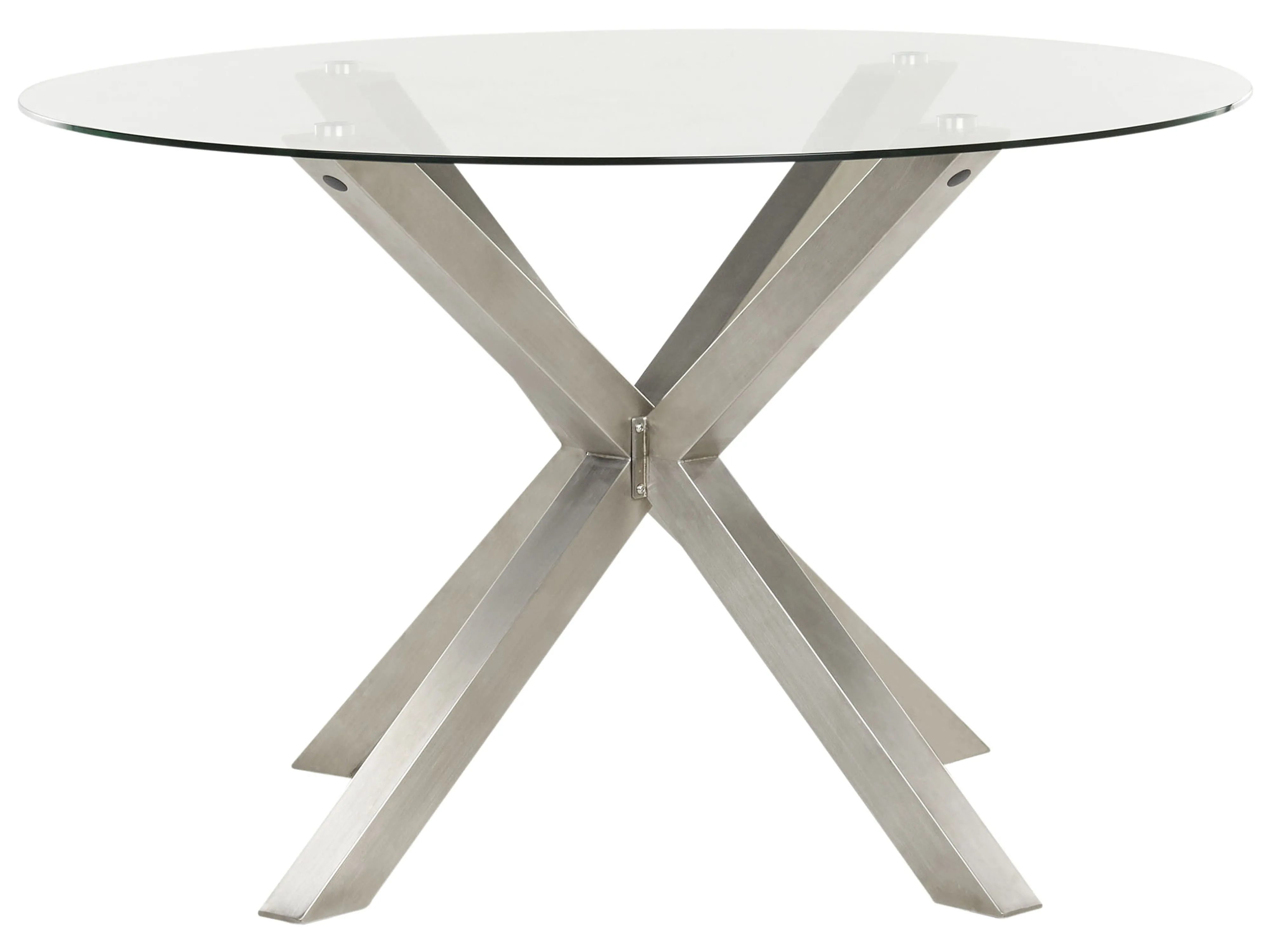 Garden Dining Table MALETTO 120 cm 120 cm Glass Silver