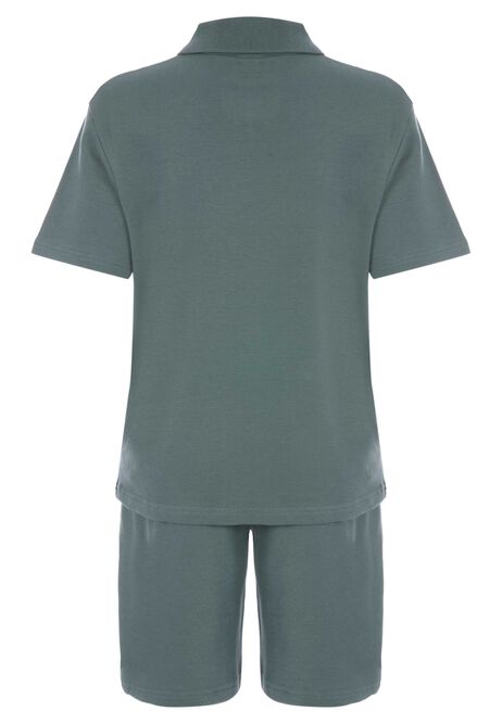 Older Boys Green Polo Shirt & Shorts Set