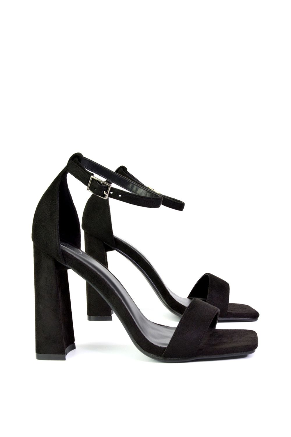 XY London Kamryn' Ankle Strap Square Toe Block High Heel Sandals