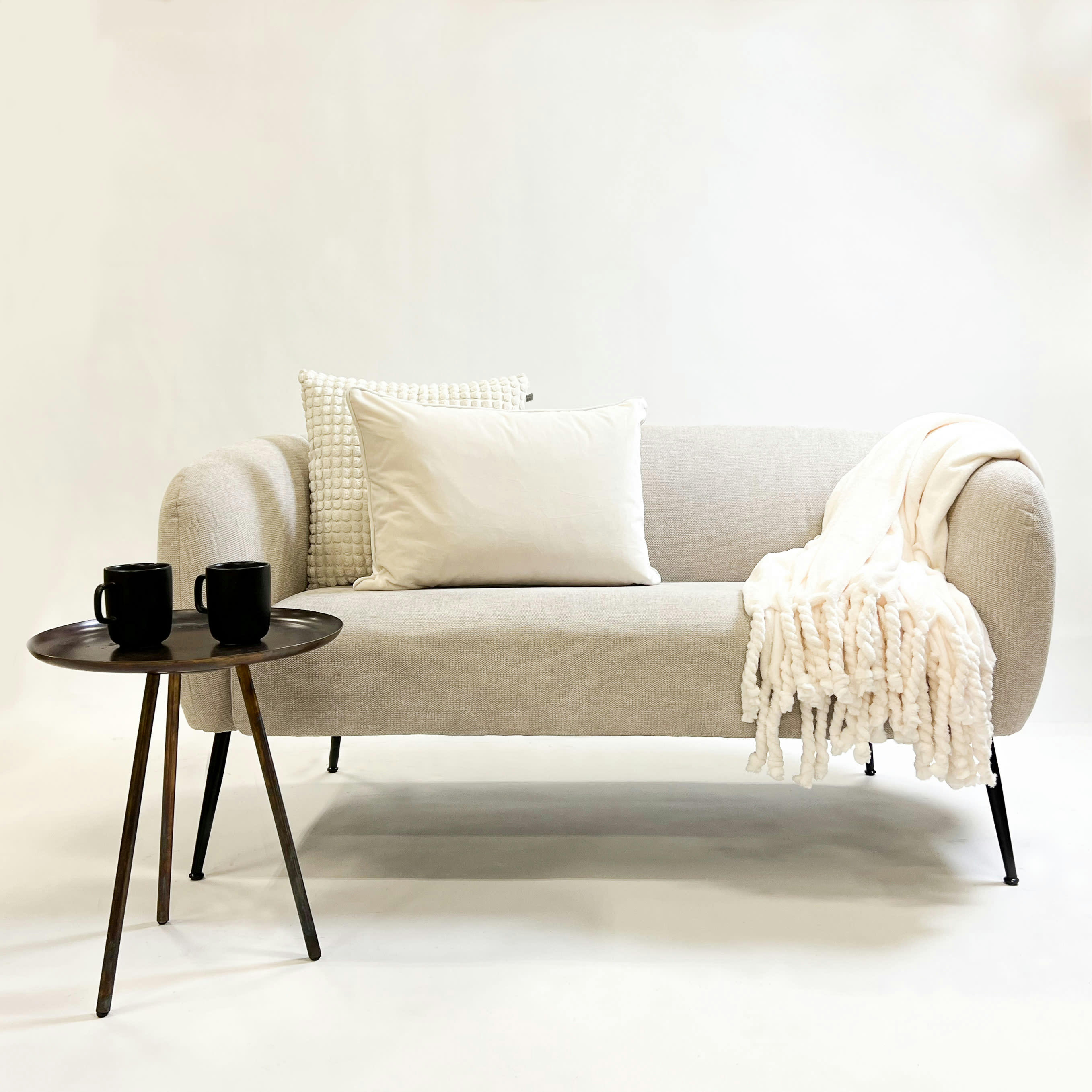 FLORIJN - Plaid blanc fleece 150x200 cm uni