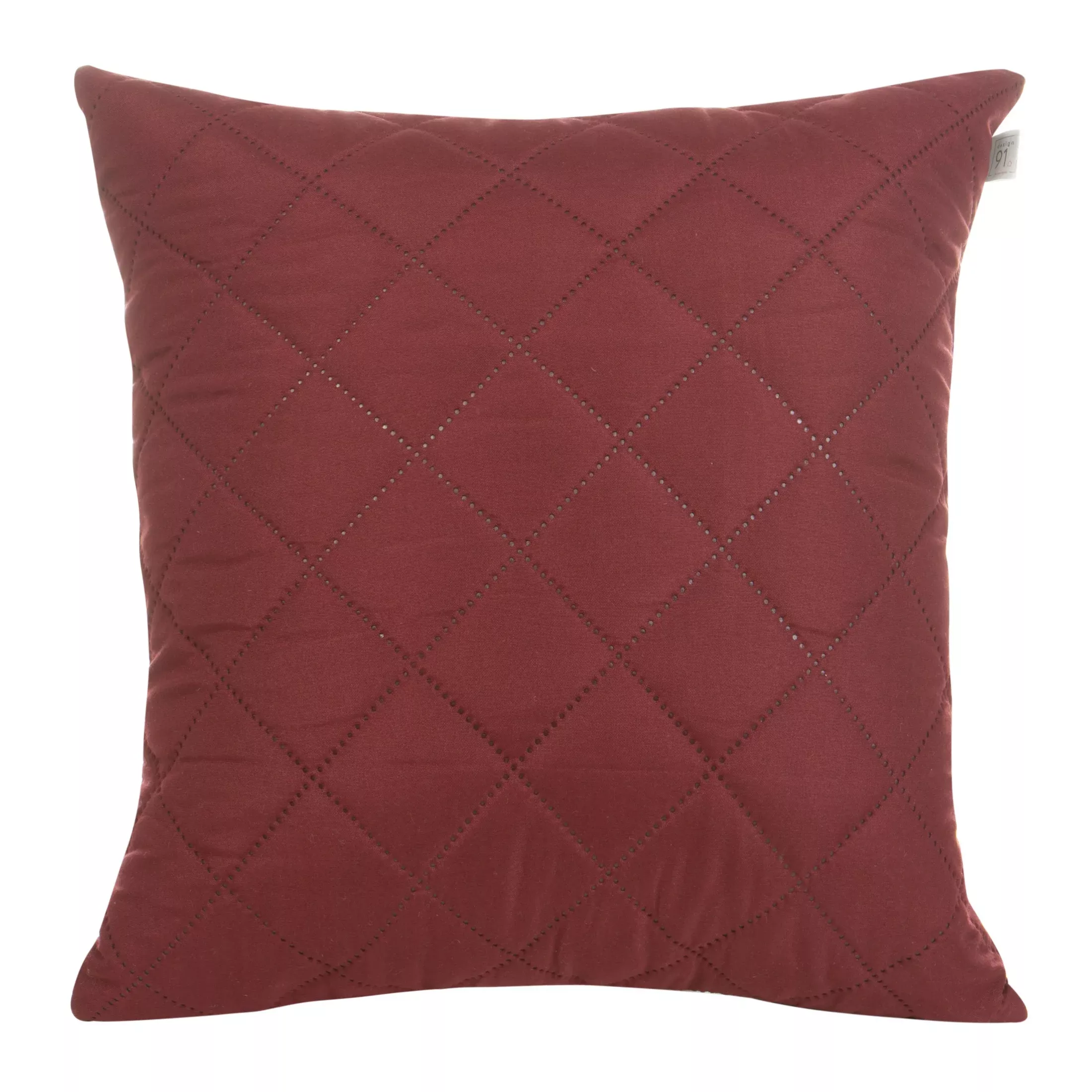 Poszewka na poduszkę 40x40 cm bordowa z geometrycznym wzorem wykonanym techniką hot press ALARA DESIGN 91