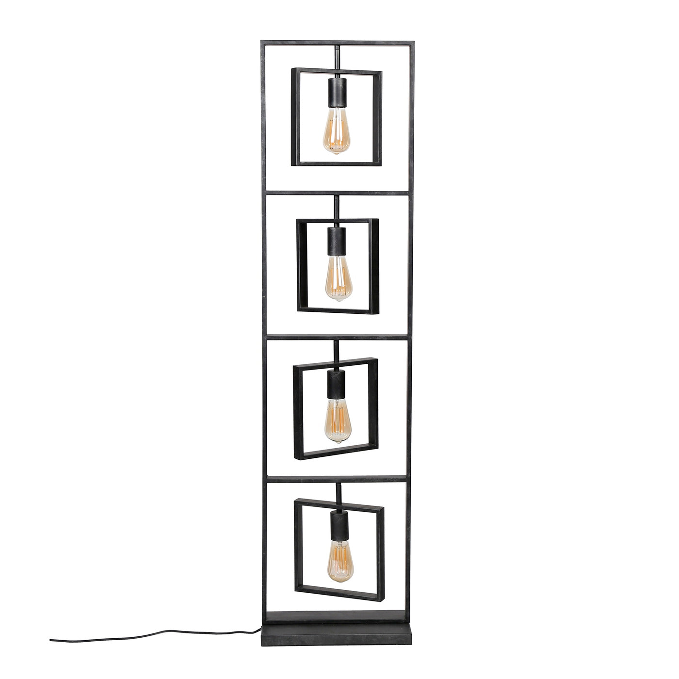 Giga Meubel Vloerlamp Turn Square - Zwart - 4-Lichts - 35x22x140cm