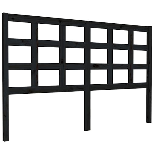 NNEVL Bed Headboard Black 156x4x100 cm Solid Wood Pine