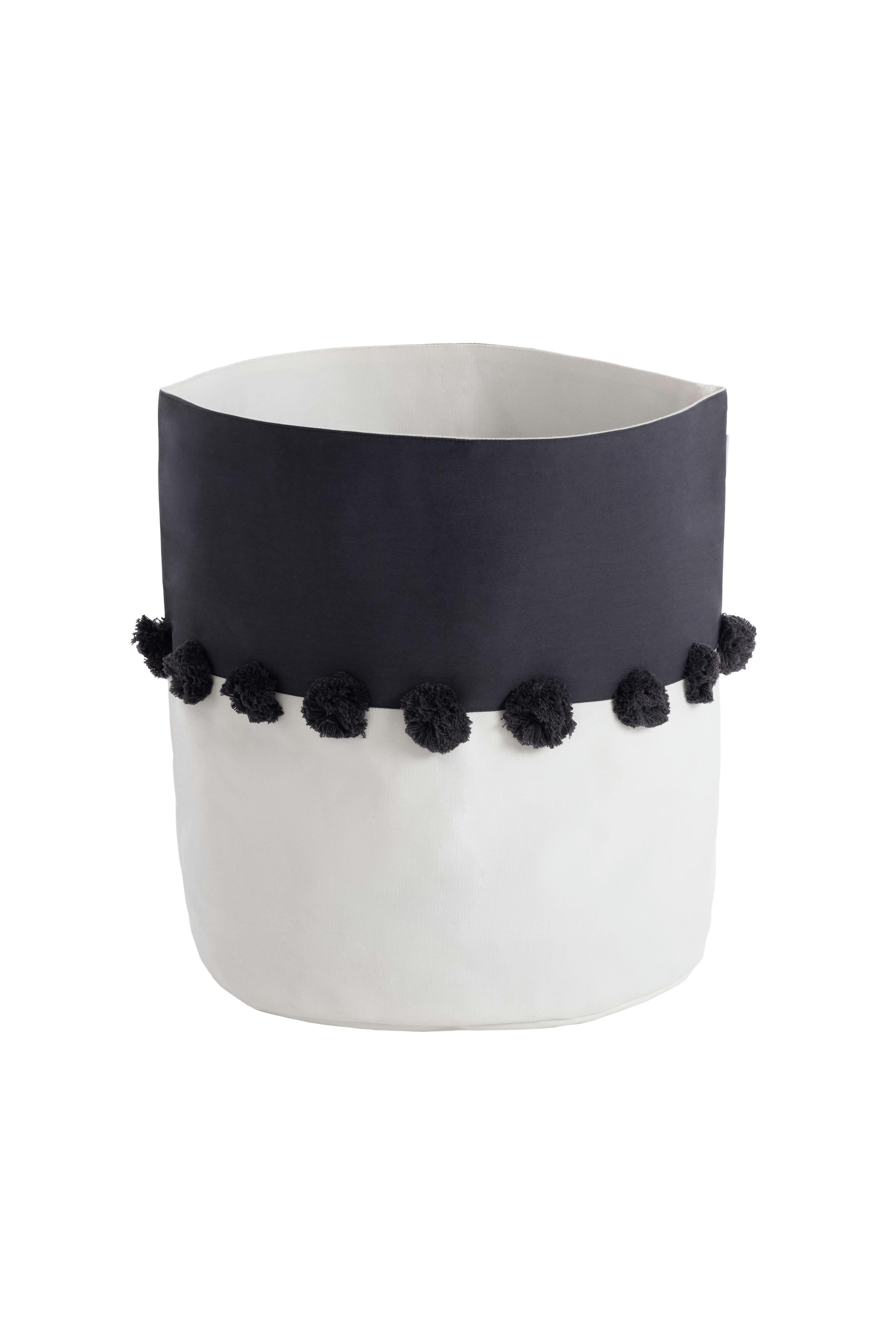 - Paniers de rangement en coton 100 % noir 37x40cm