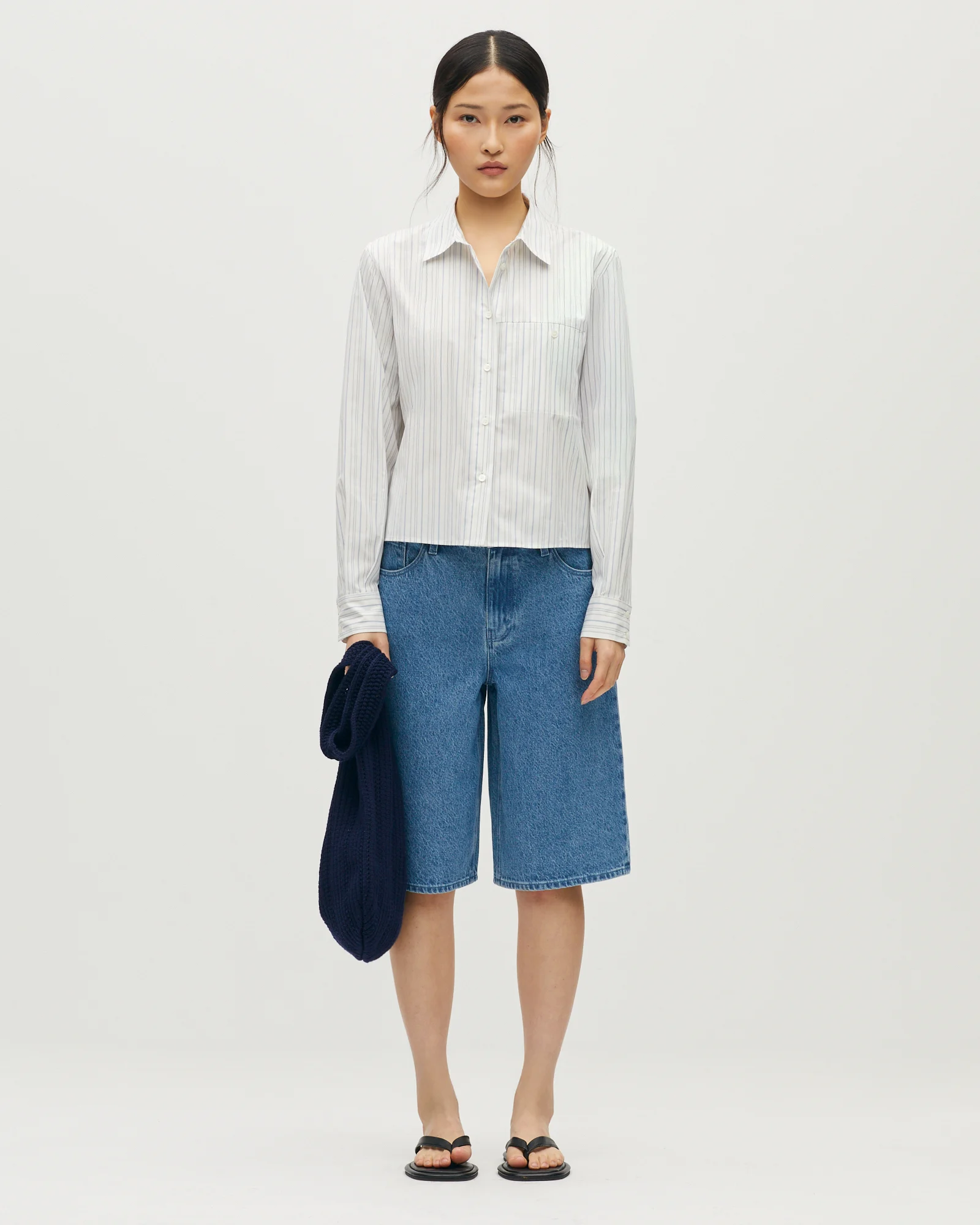 Chemise boxy en coton texturé