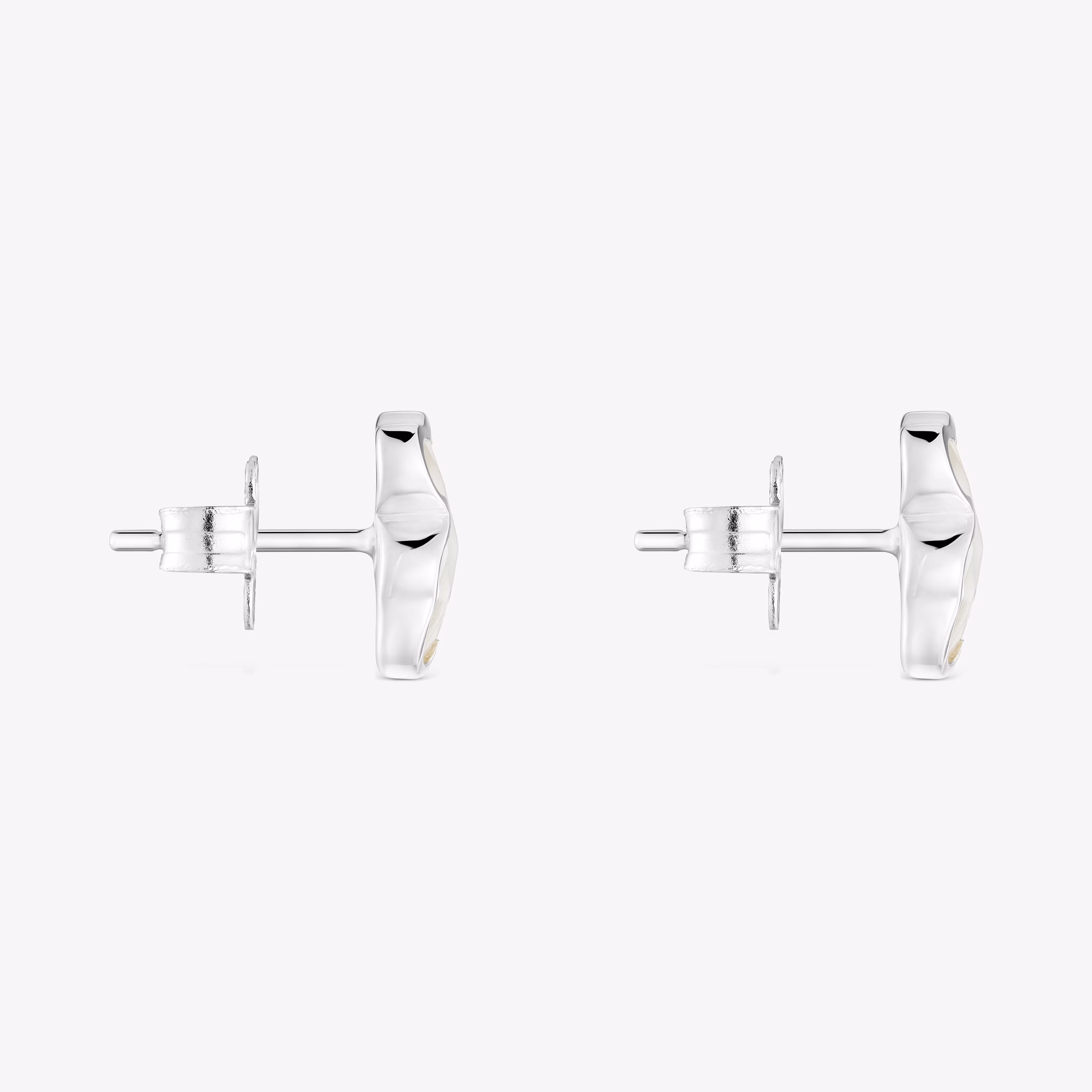 Pendientes oso de plata y nácar 10 mm Icon Color