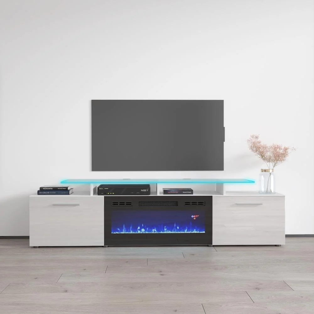 Rova EF Electric Fireplace Modern 75 TV Stand