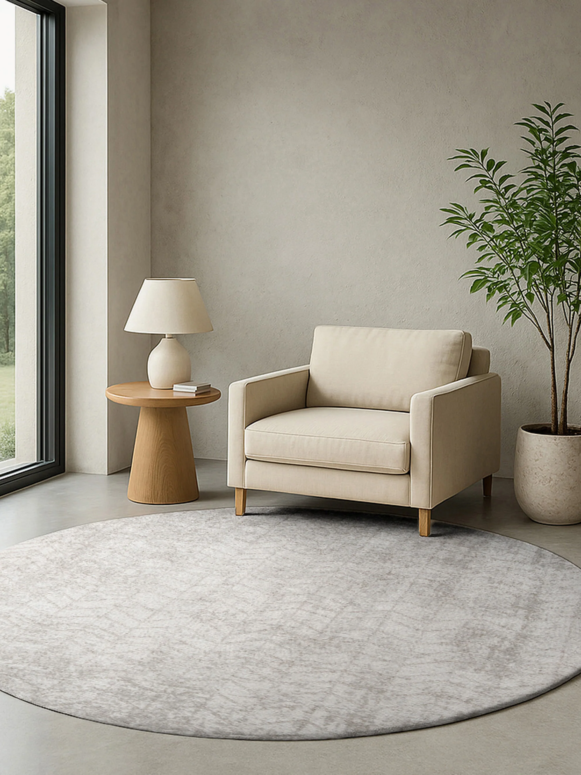 Runder flachgewebter Indoor & Outdoor-Jacquard-Teppich Jacob's Ladder