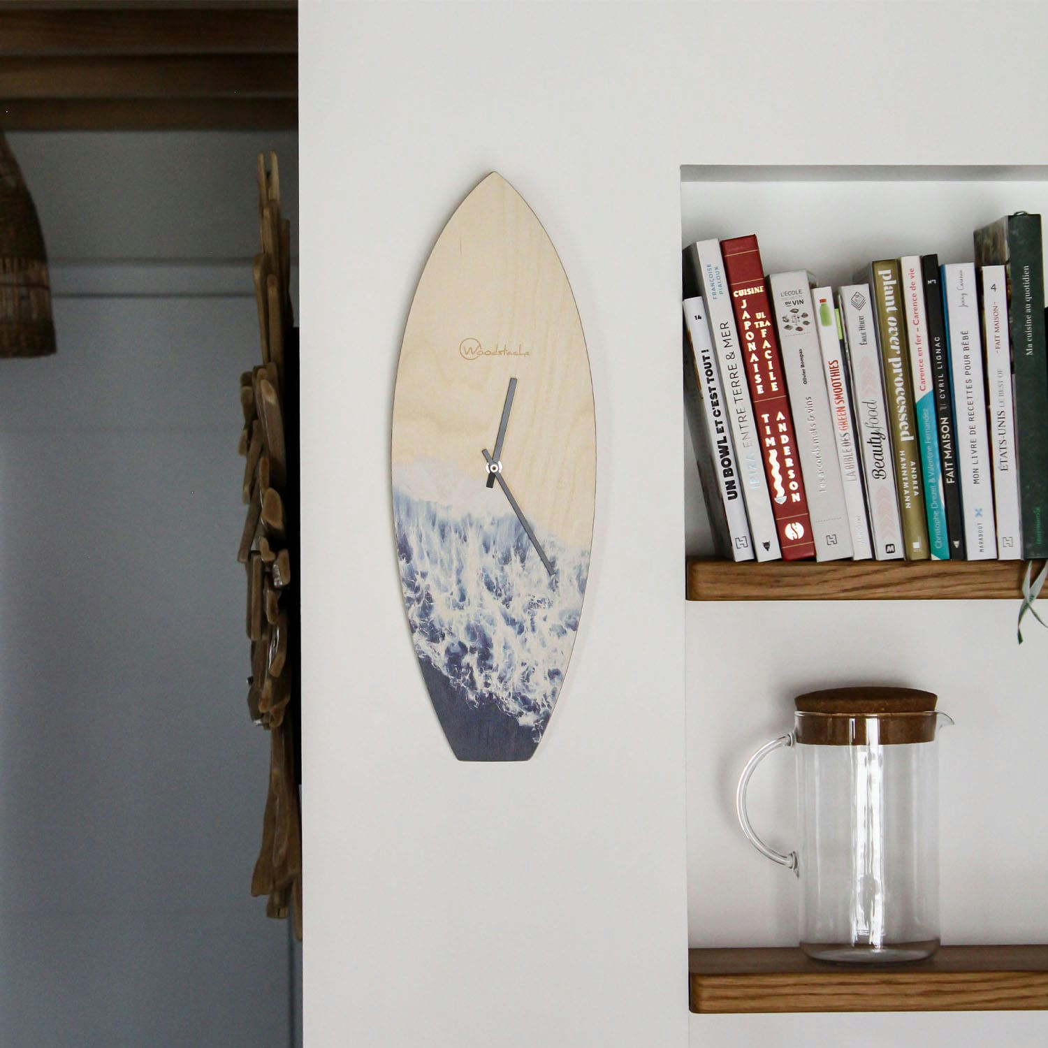 - Horloge surf en bois océan H46,2cm