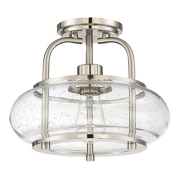 Elstead Trilogy 1 Lumière Semi-Plafonnier, Nickel Brossé, E27