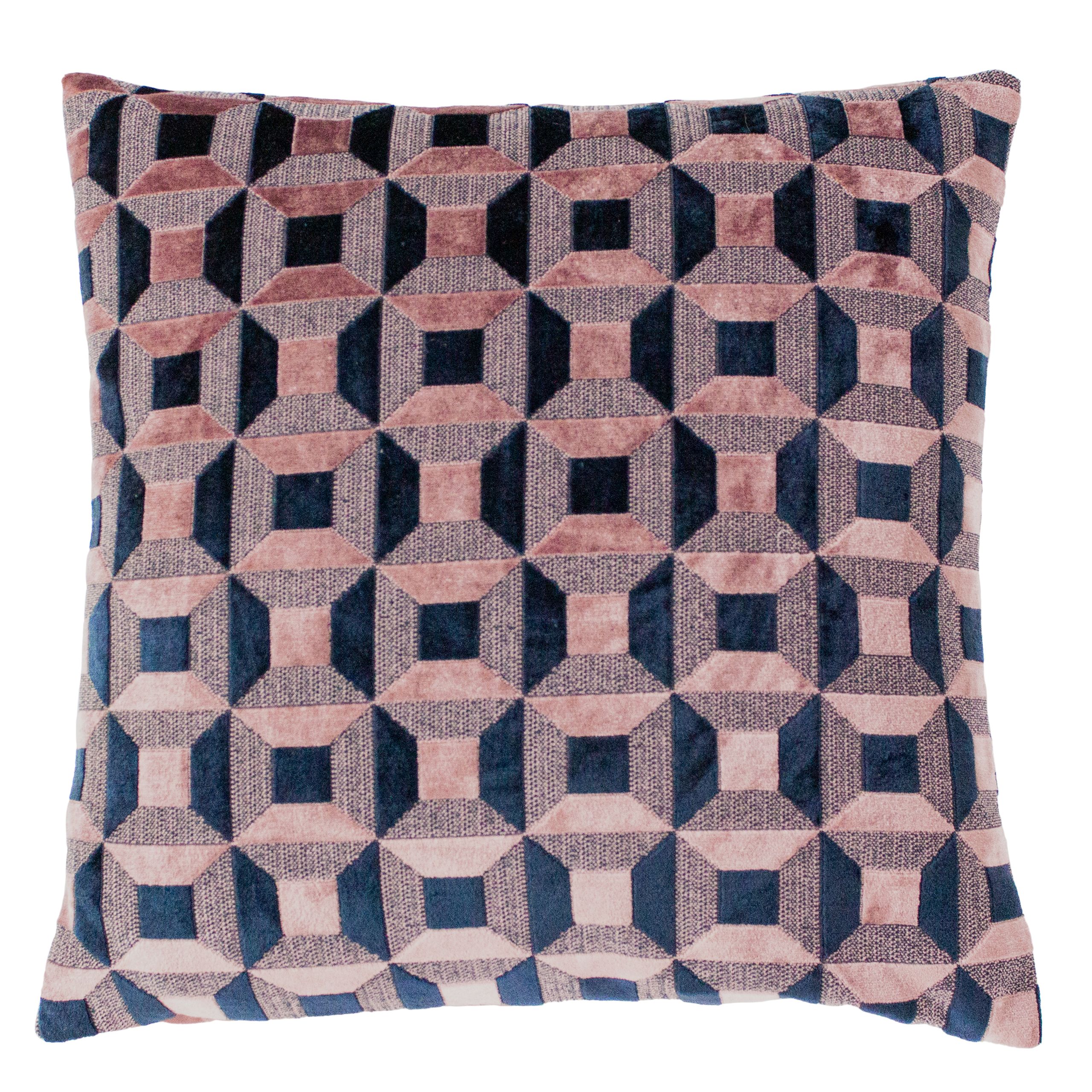 Paoletti Empire Velvet Jacquard Geometric Cushion