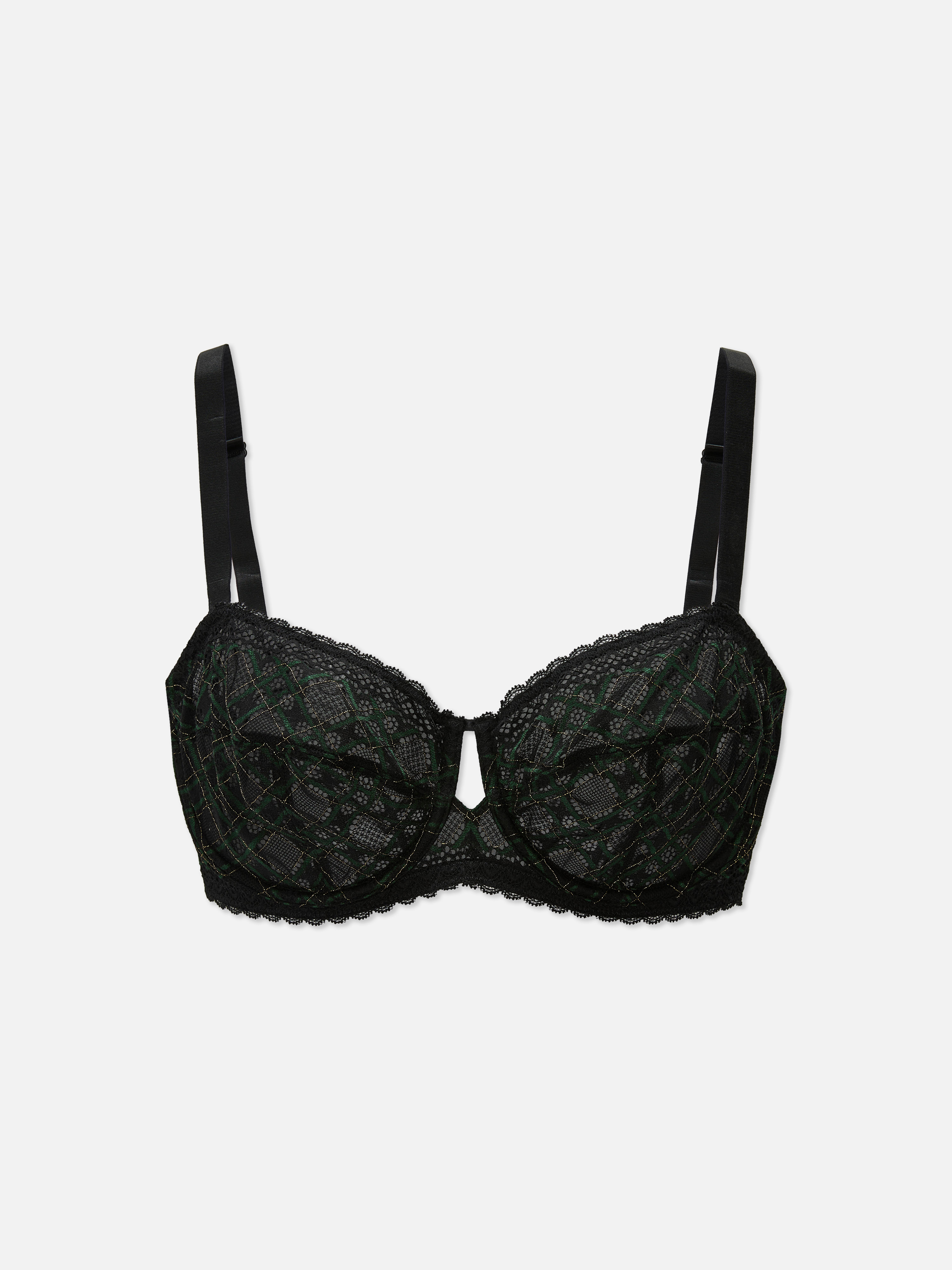 D-H Tartan Balcony Bra