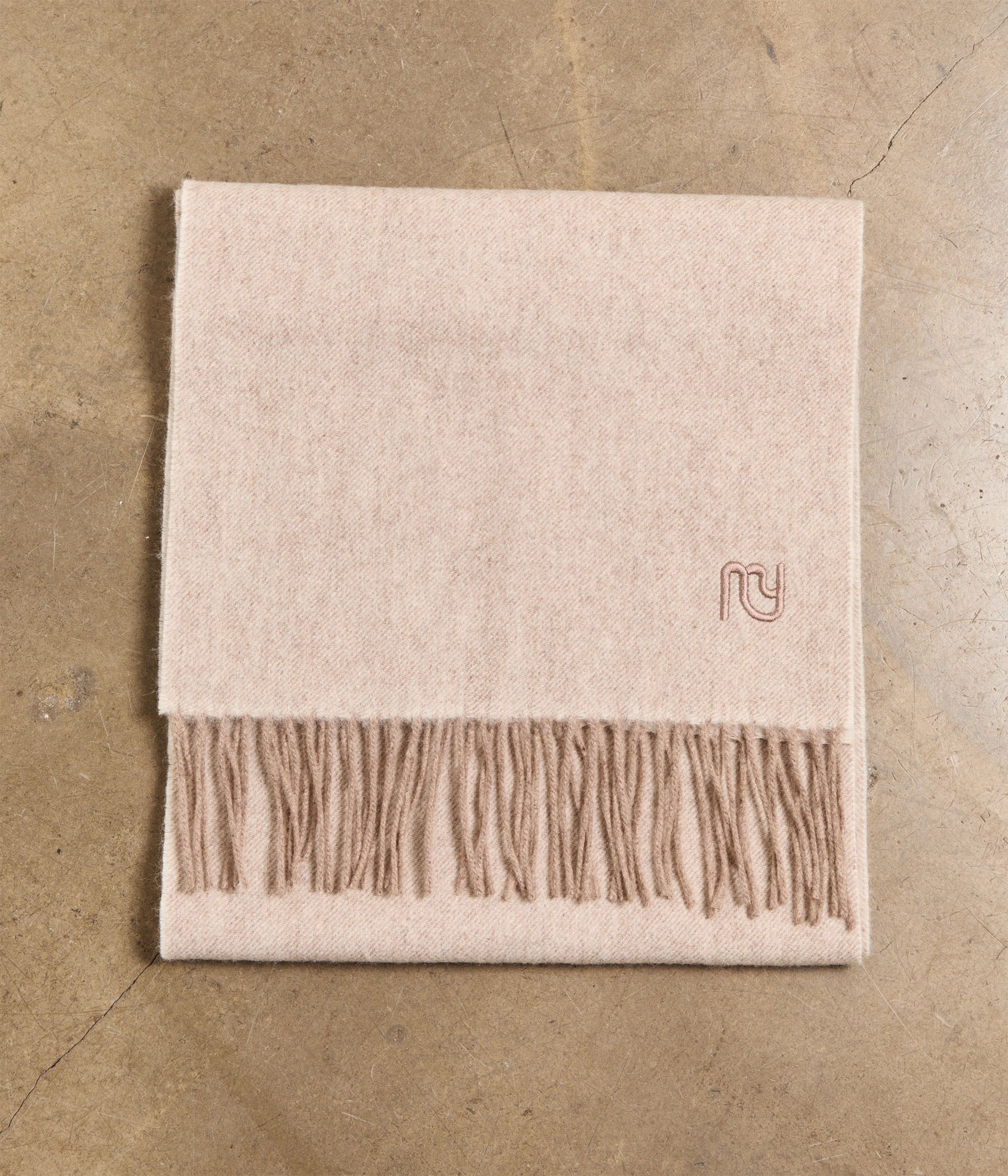 Écharpe brodée beige Willa