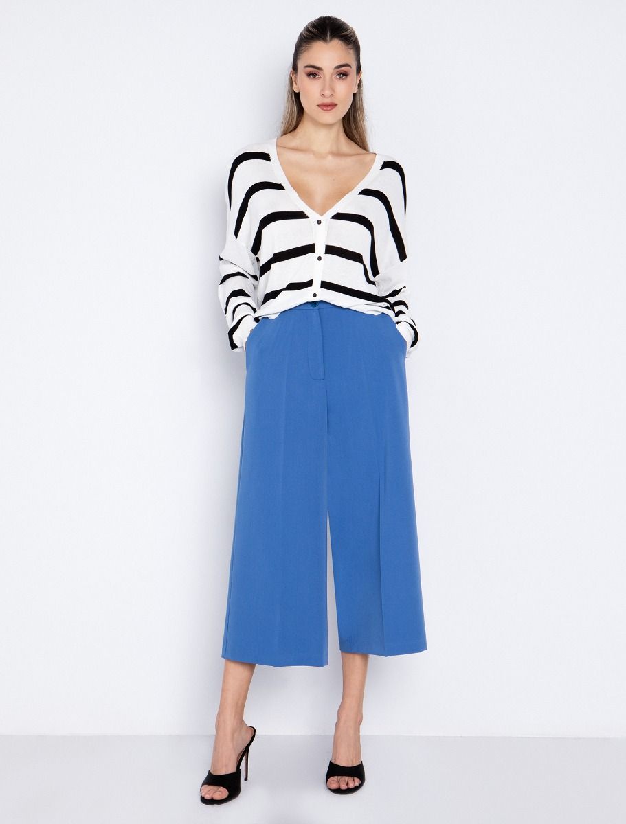 Ριγέ πλεκτή μπλούζα