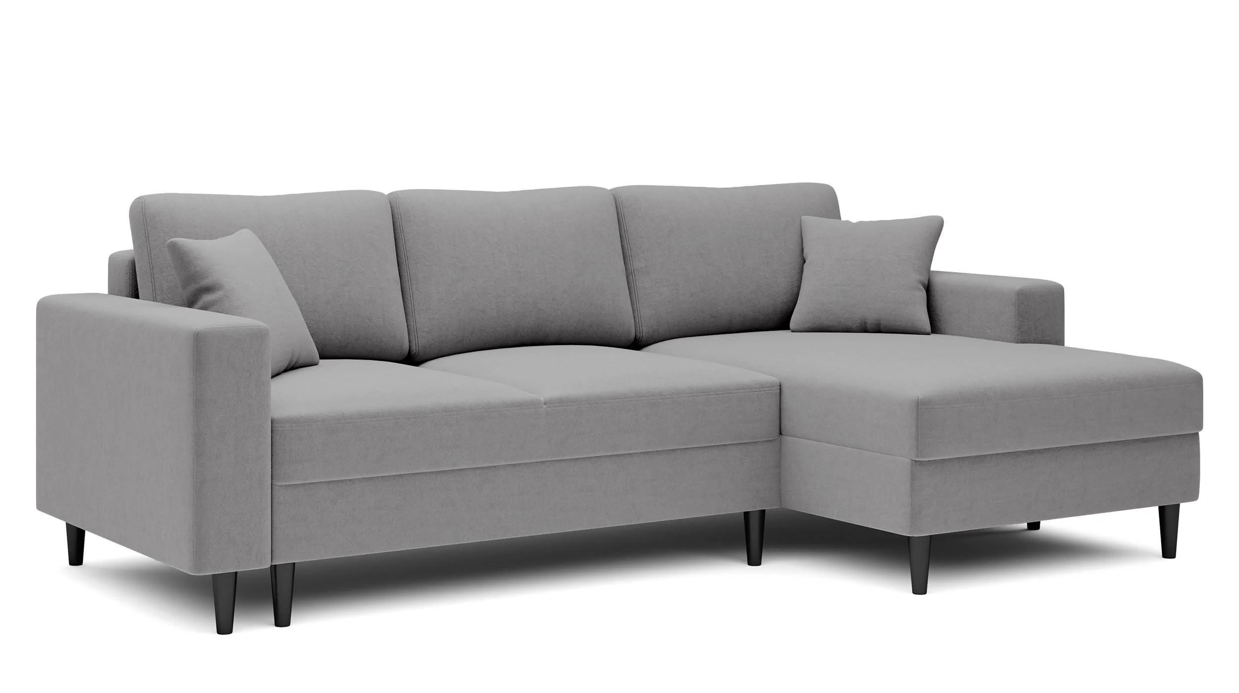 Hoekbank Malena velvet rechts met slaapfunctie