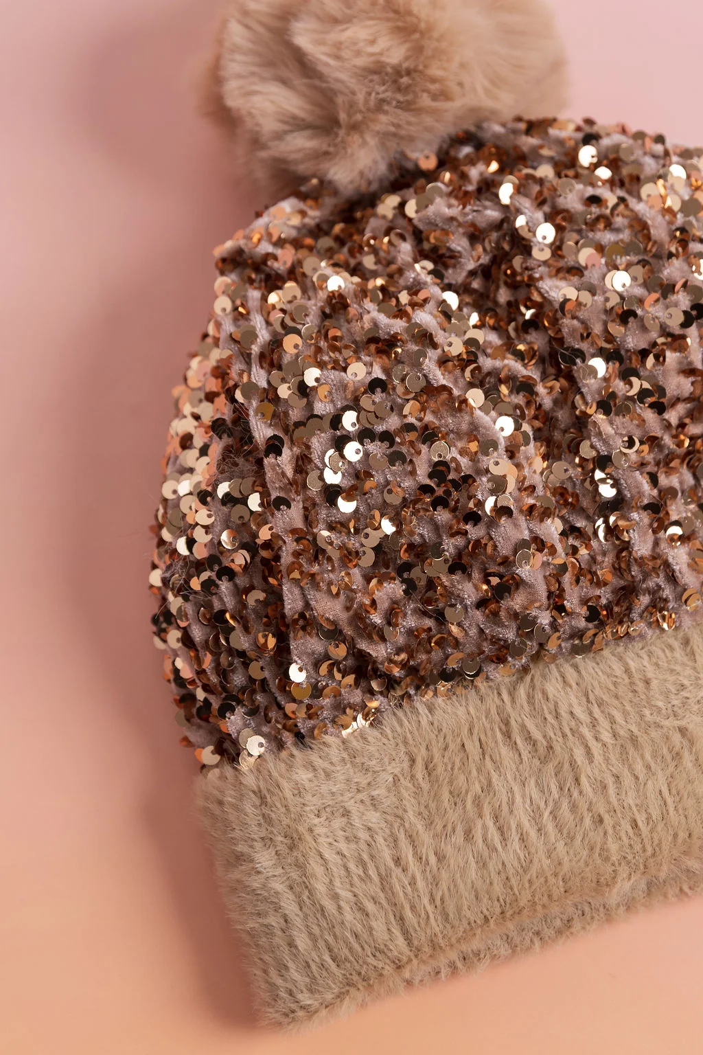 Glitzy Beanie in Sand