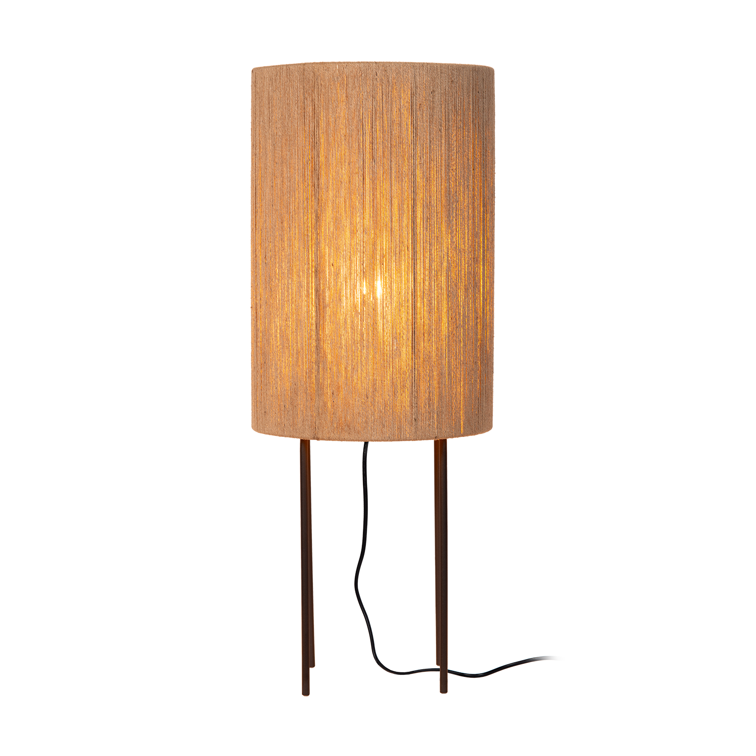 Atmooz Sintra Vloerlamp – Ø30x78cm – Zwart – Jute Kap – E27