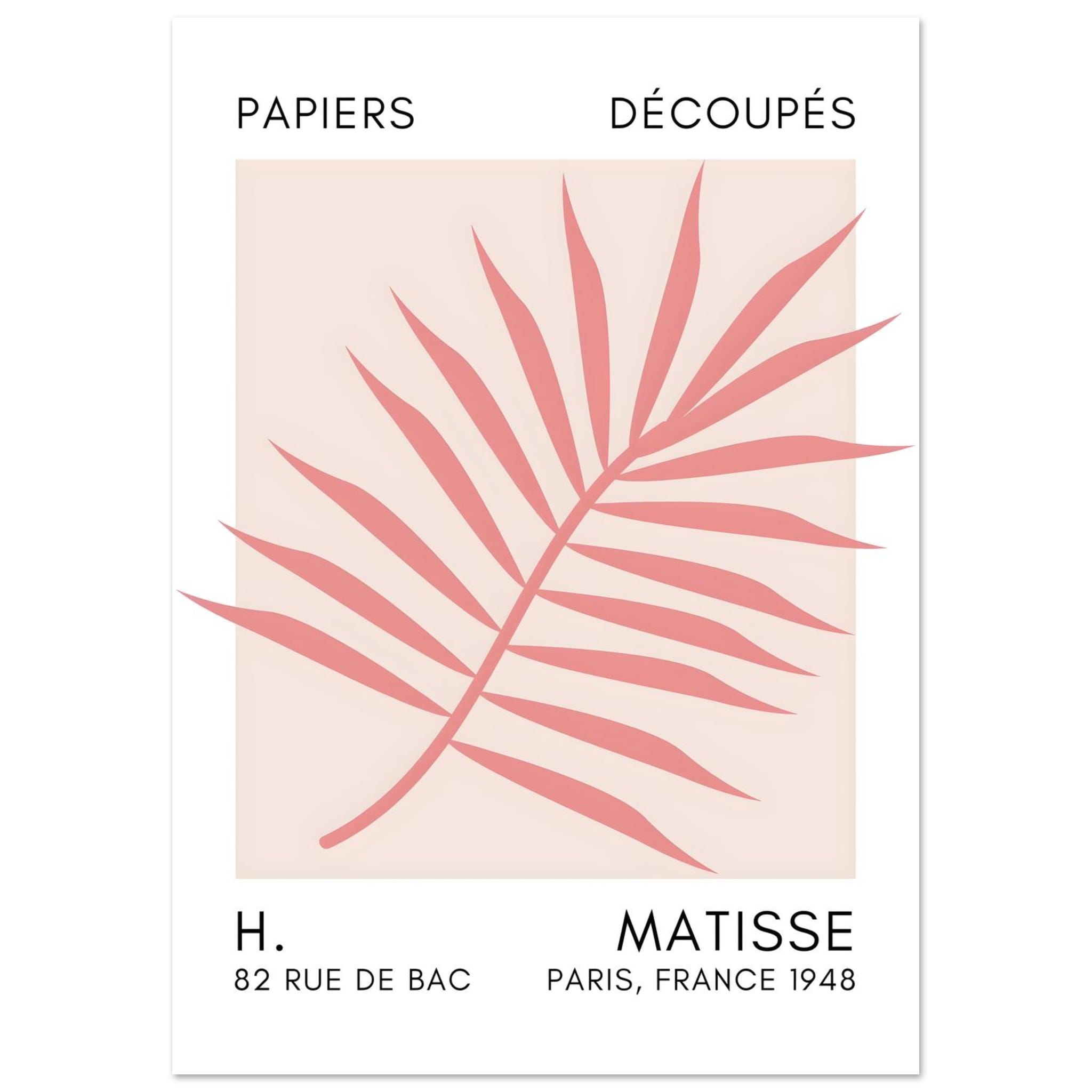 Artfulprints Poster Matisse – Floral reef taupe  - A4 21x29.7 cm - Taupe