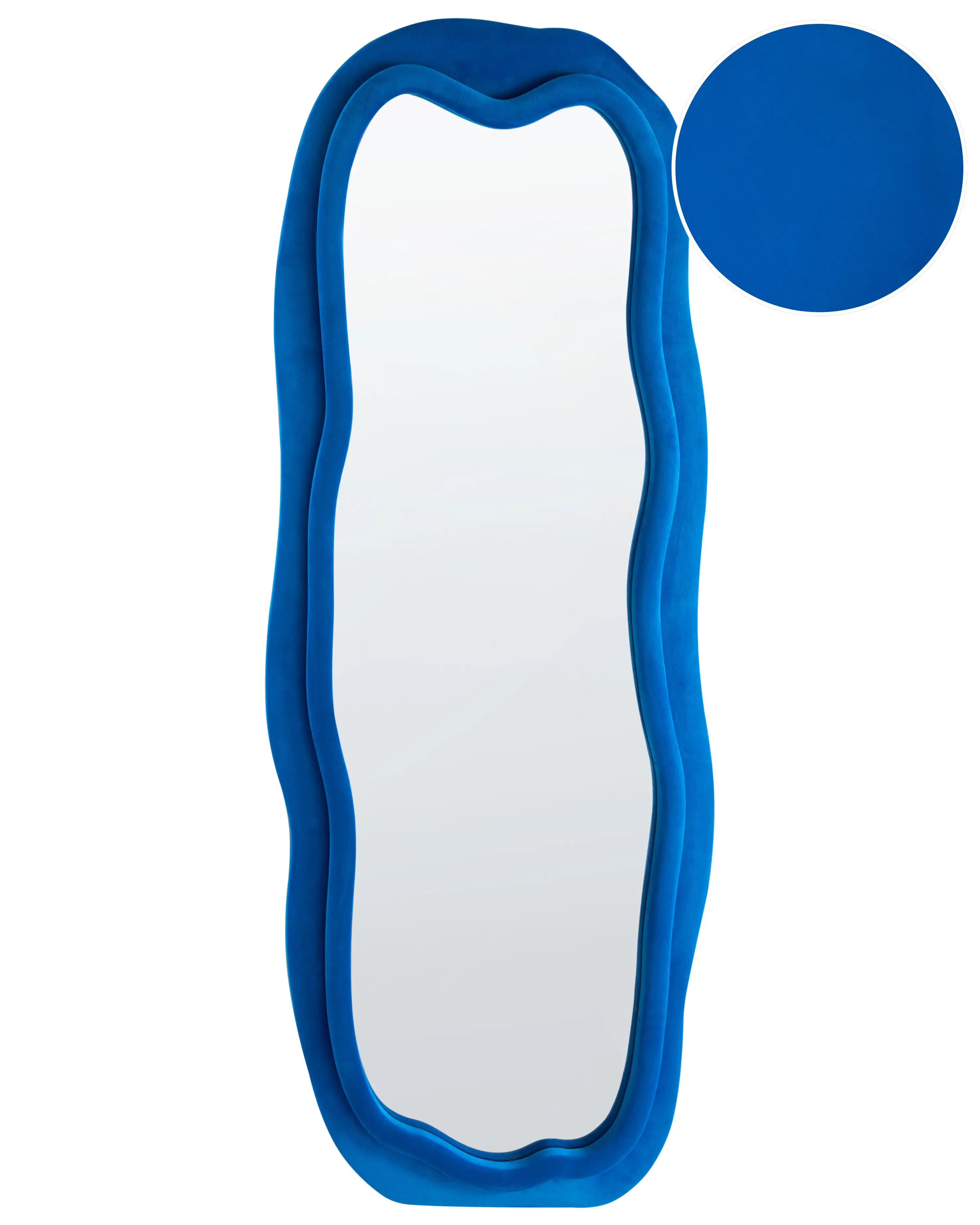 Wall Mirror BEAUNE 56 cm 160 cm Velvet Blue
