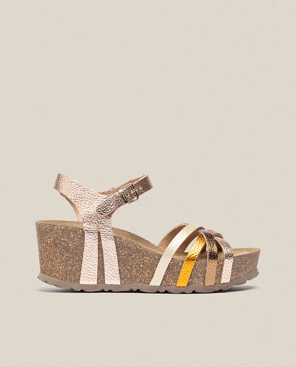 Sandalia cuña Bari 302 rosa
