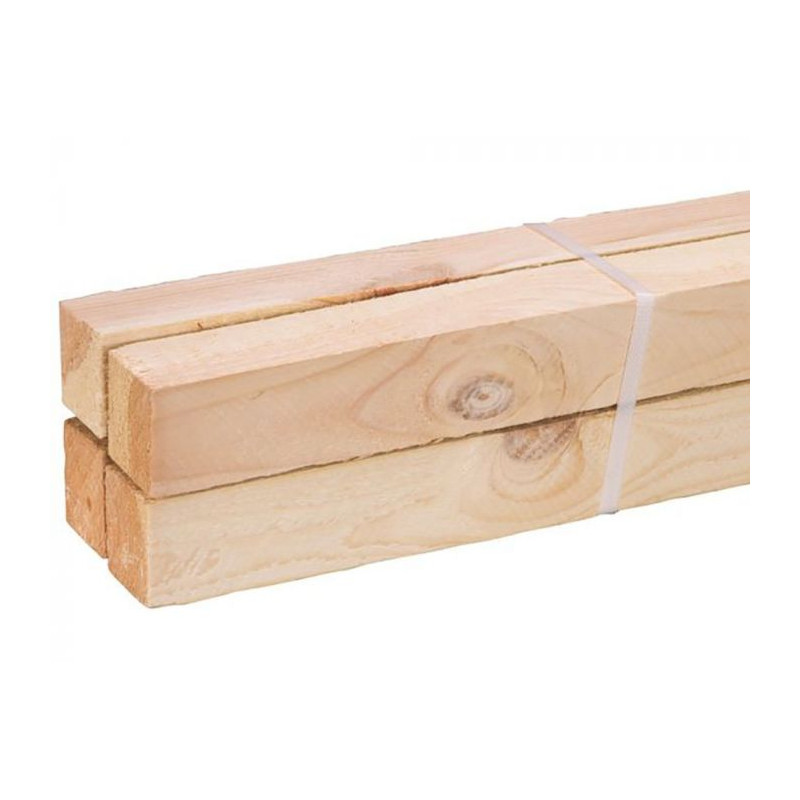 Bois brut 300 x 4,7 x 4,7 cm 4 pièces