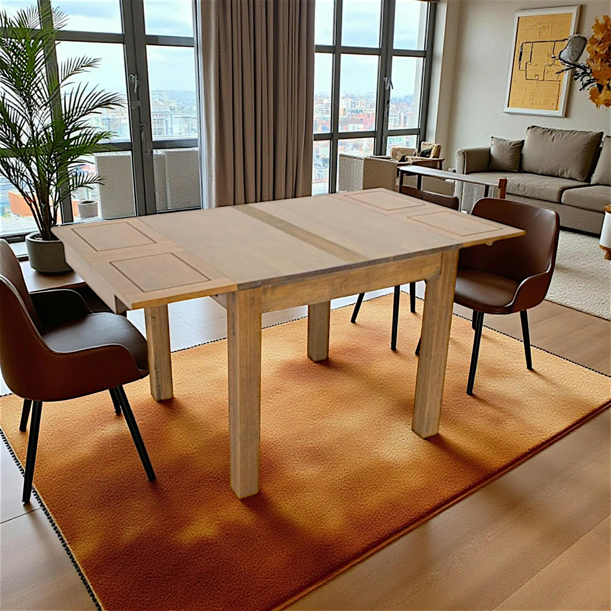 Table repas extensible hévéa 85/149cm GALA