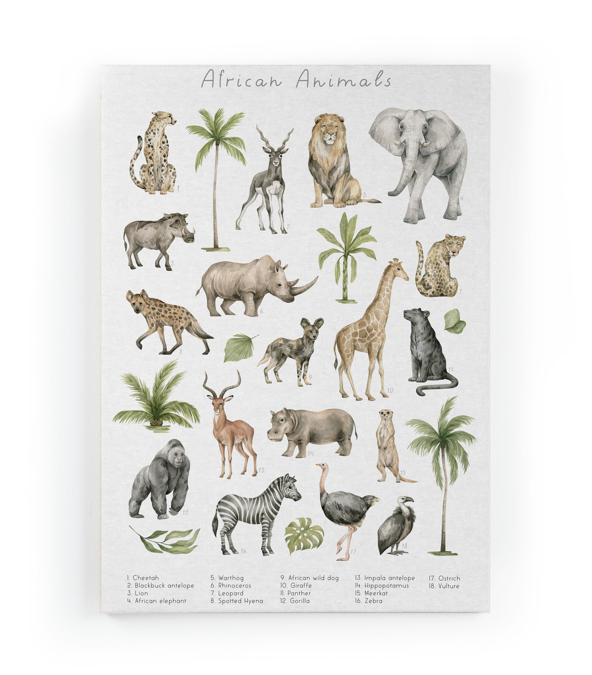 Canvas 60x40 Afdruk Afrikaanse Dieren