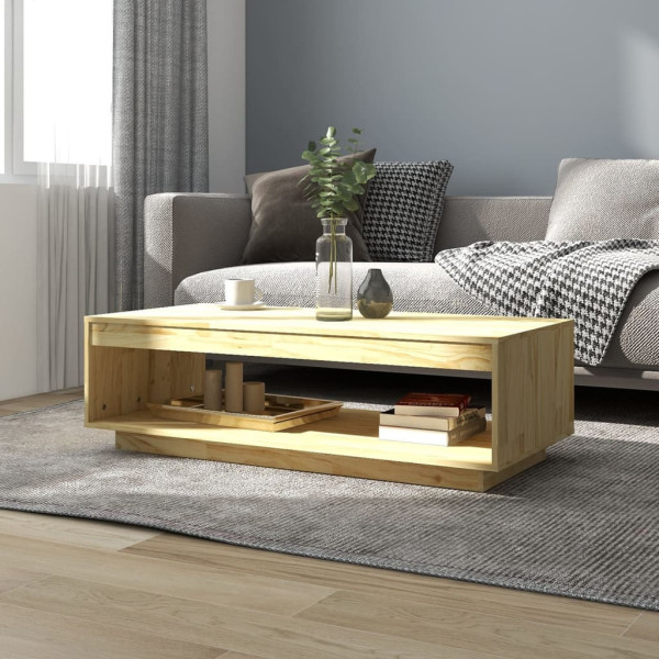 Stolik Kawowy Ława Stół Drewniany 110x50x33.5 Półka Do Salonu Do Pokoju