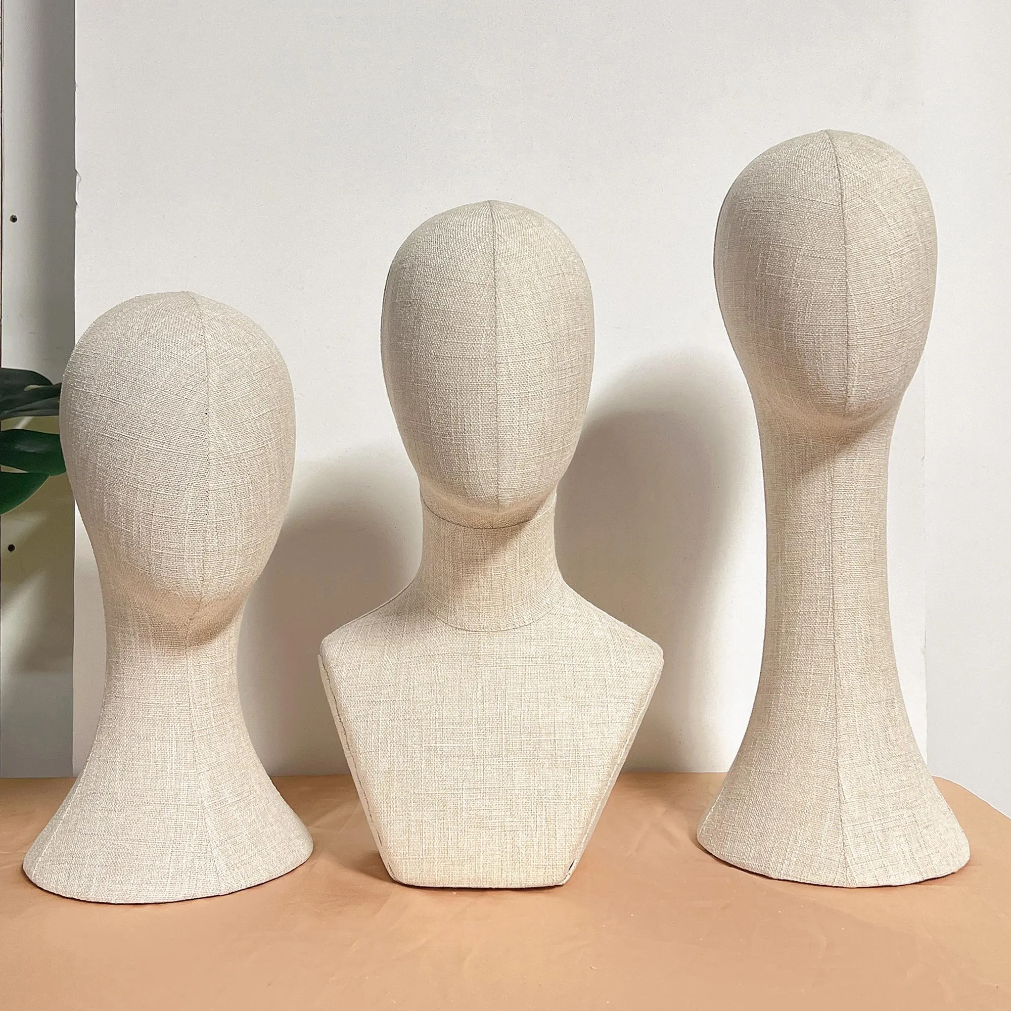 Pinnable Linen Mannequin Head: Vintage Style Jewelry, Wig, Hat Display