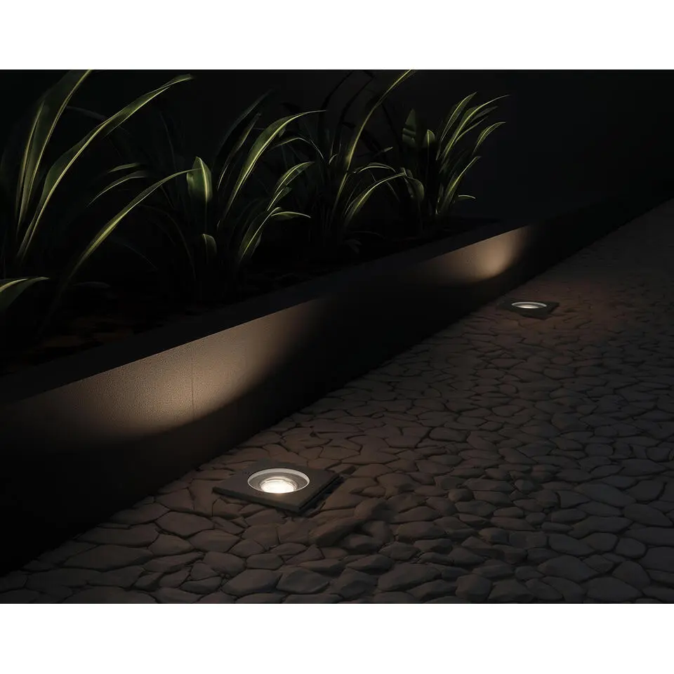 Qazqa grondspot delux zwart gu10