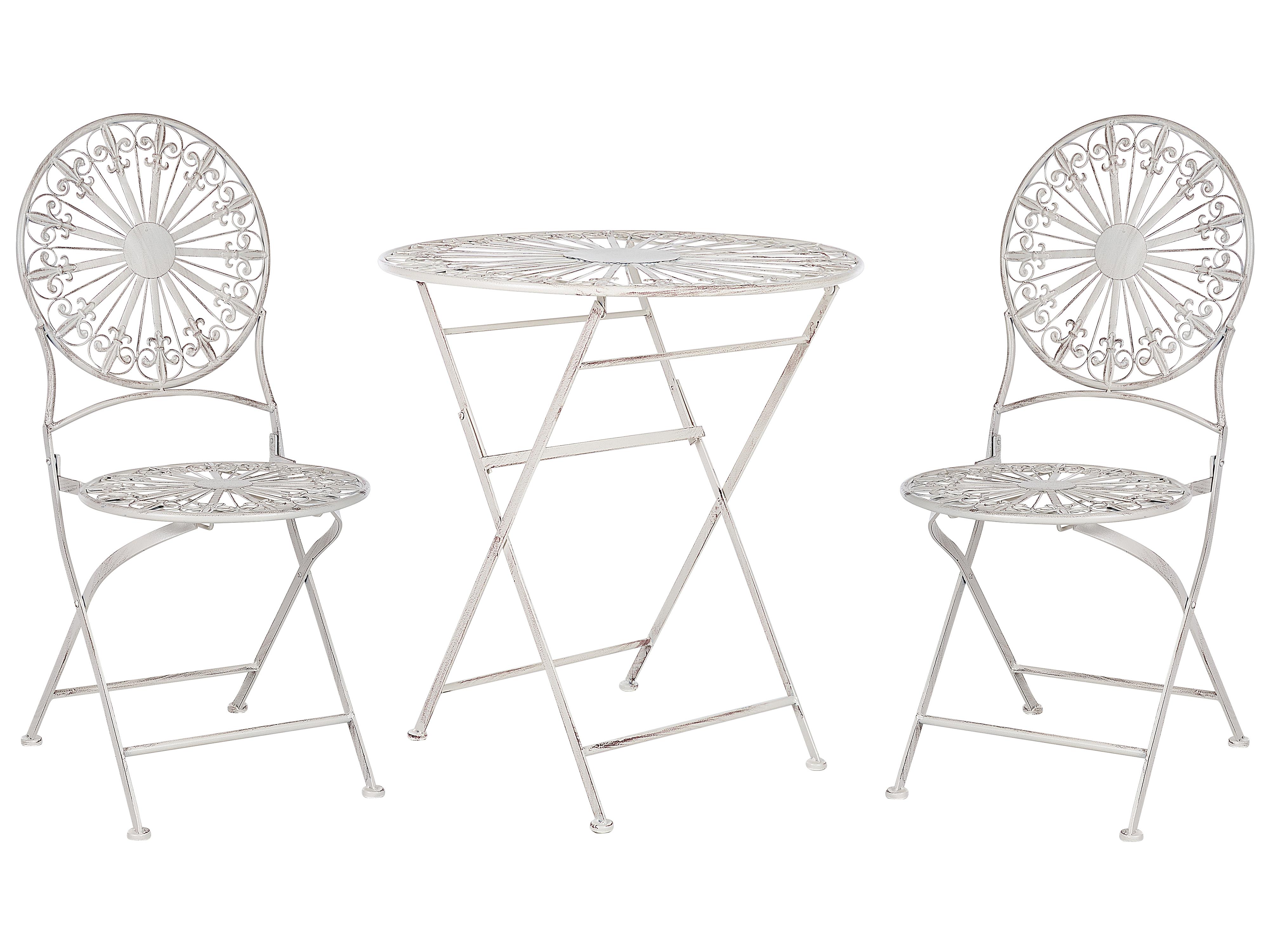 Bistro Set Folding SCAFA Metal White