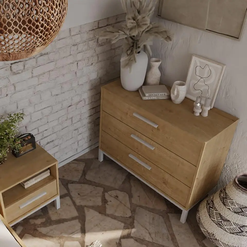 CALICOSY - CRAFT Ladekast 3 laden - Wit - 39,6x90,7x74,6 cm