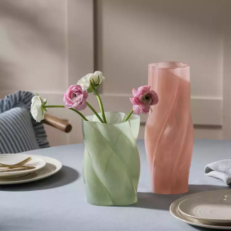 Habitat Twisted Glass Vase - Green