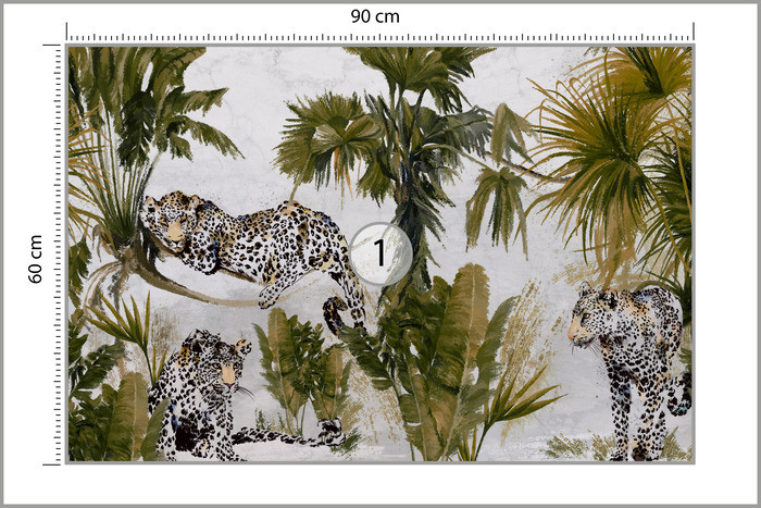Fototapeta JAGUARY Lamparty Dżungla Palmy 90x60cm