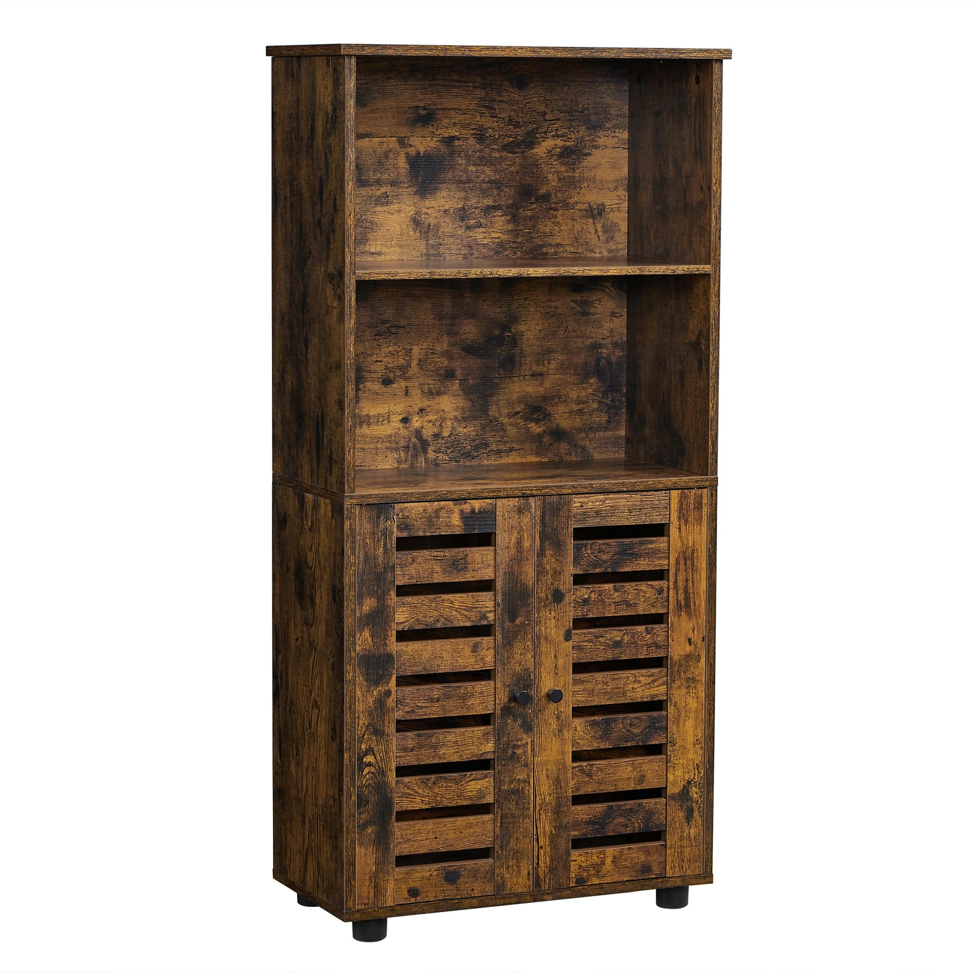 - Meuble de Rangement style industriel effet bois marron rustique