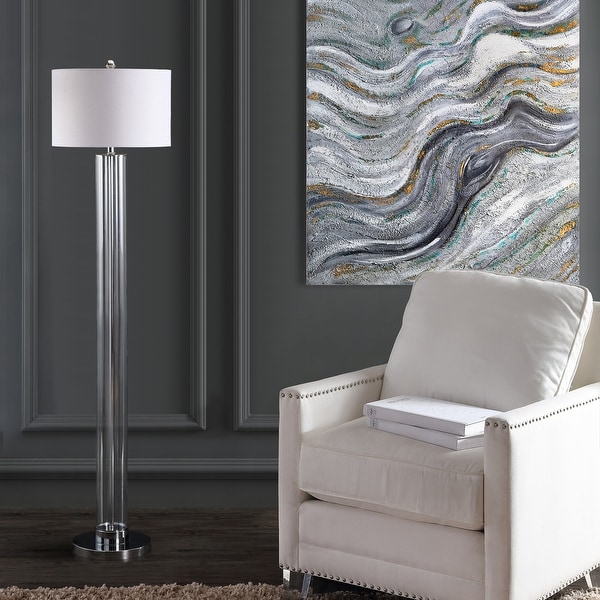 SAFAVIEH Lighting 64-inch Lovato Chrome LED Floor Lamp - 15" x 15" x 64"