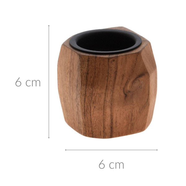 Drewniany świecznik, akacja, 6 cm