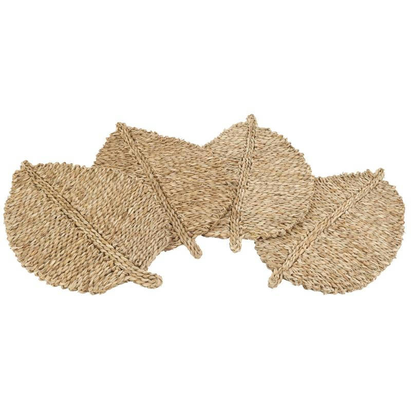- Sets de table en jonc de mer- feuilles (lot de4)