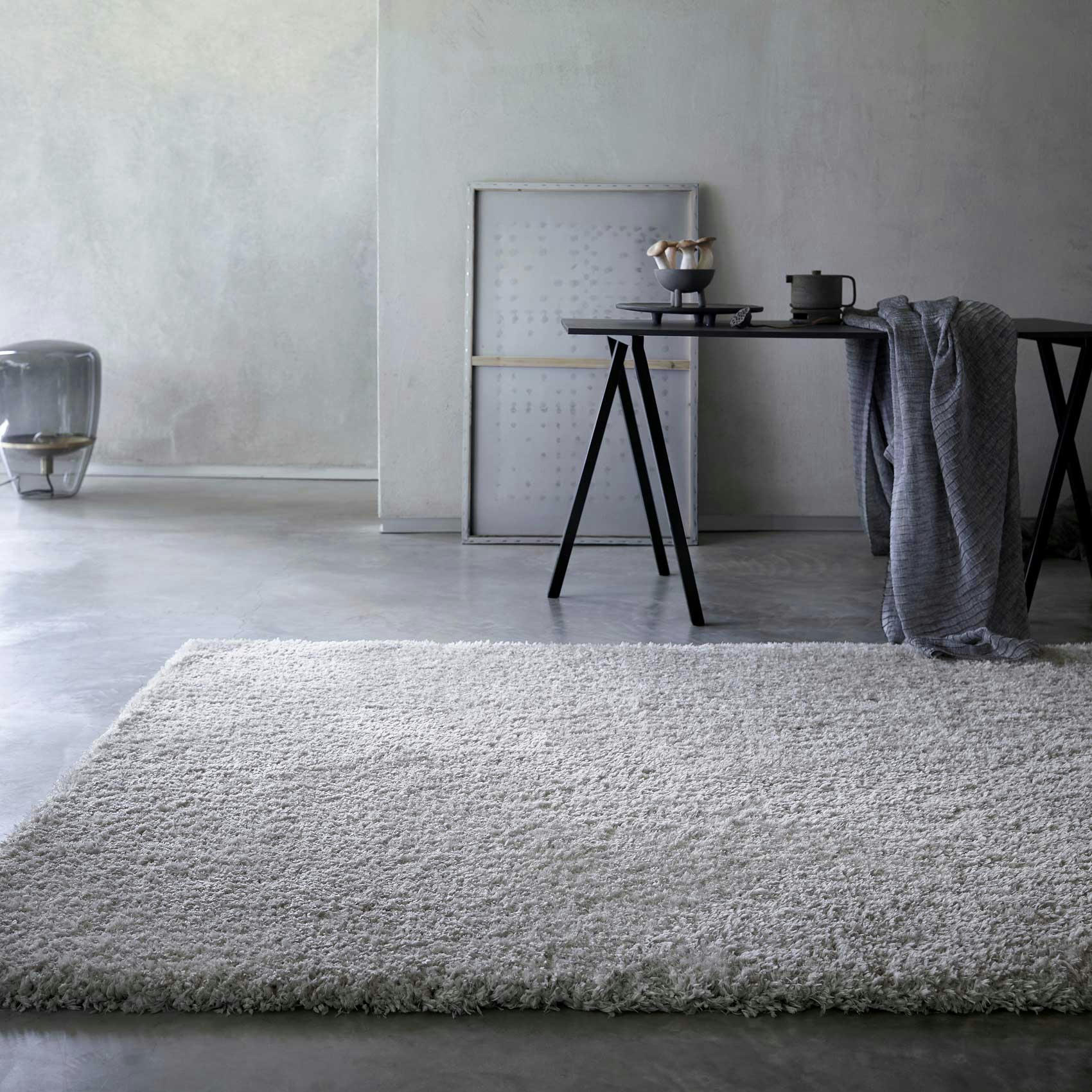 SMILLA - Tapis confort poils longs mats (50 mm)  gris clair 200D