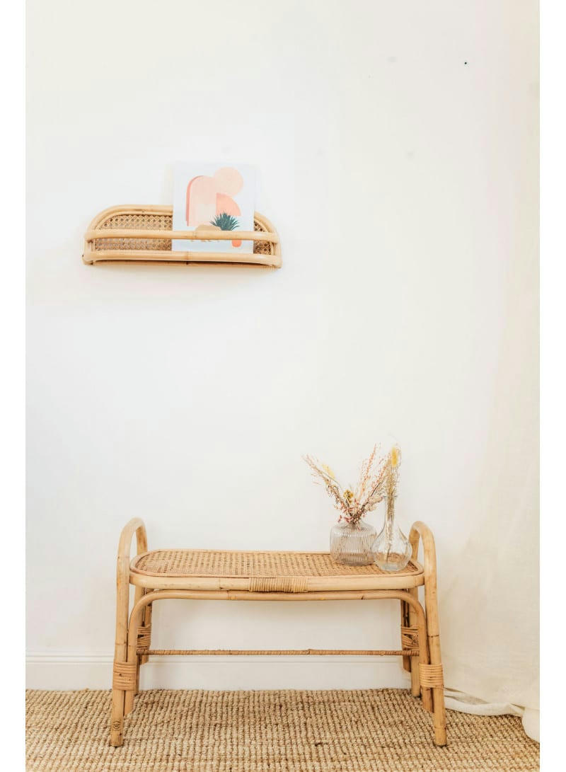 JACK - Bout de lit en rotin naturel et cannage