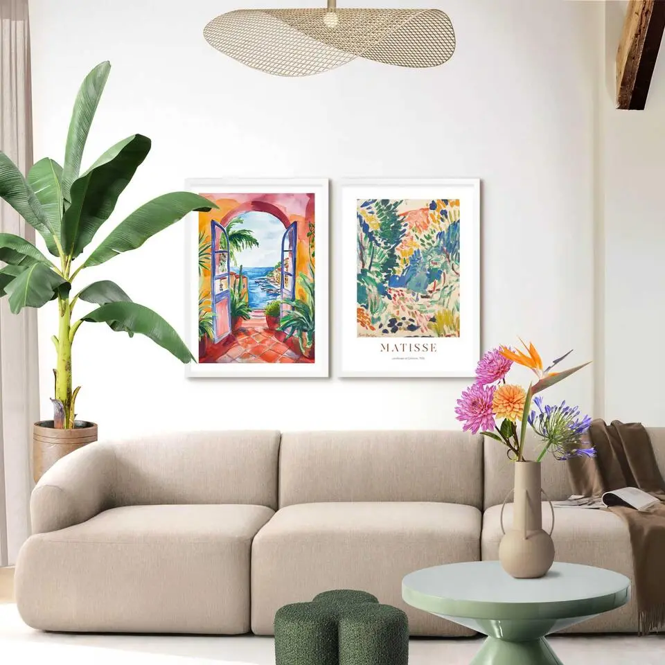 Set poster met lijst - Matisse met zeeuitzicht
