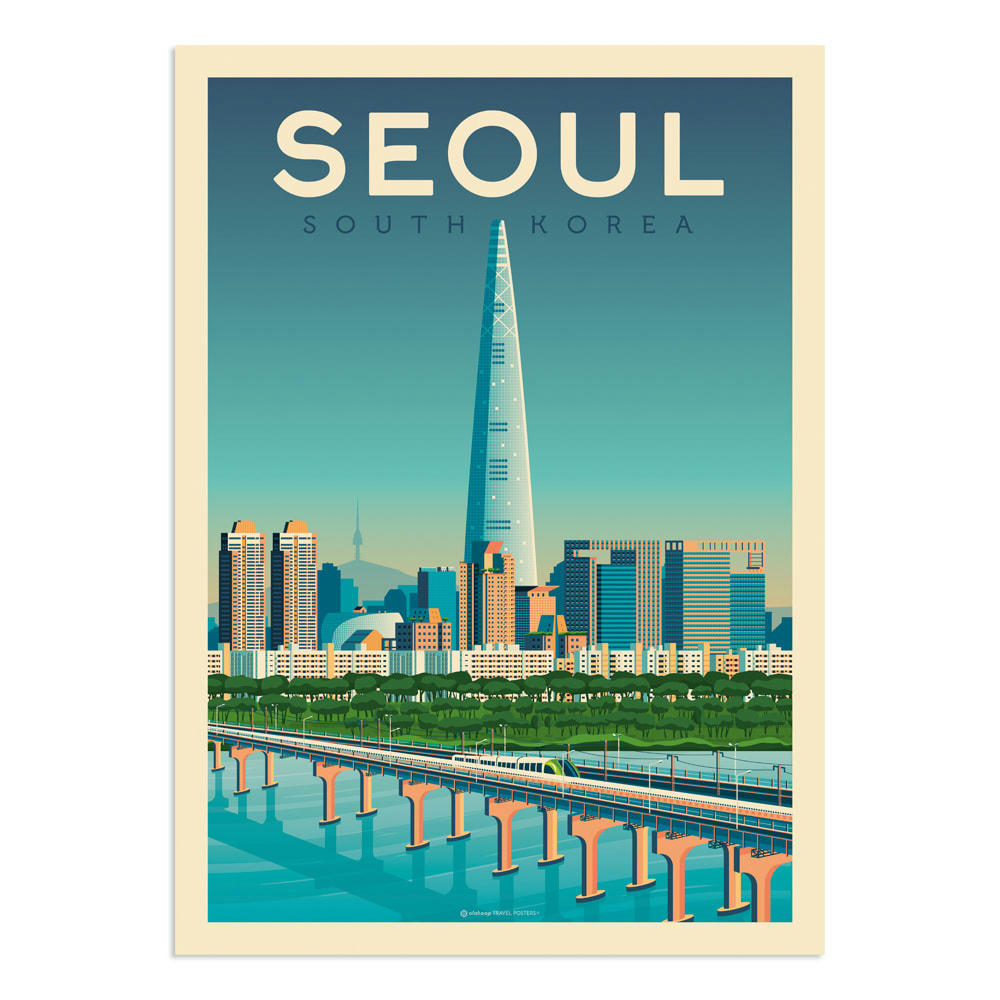 - Affiche Séoul  21x29,7 cm