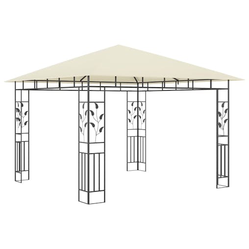 NNEVL Gazebo with Mosquito Net 3x3x2.73 m Cream 180 g/m&sup2;