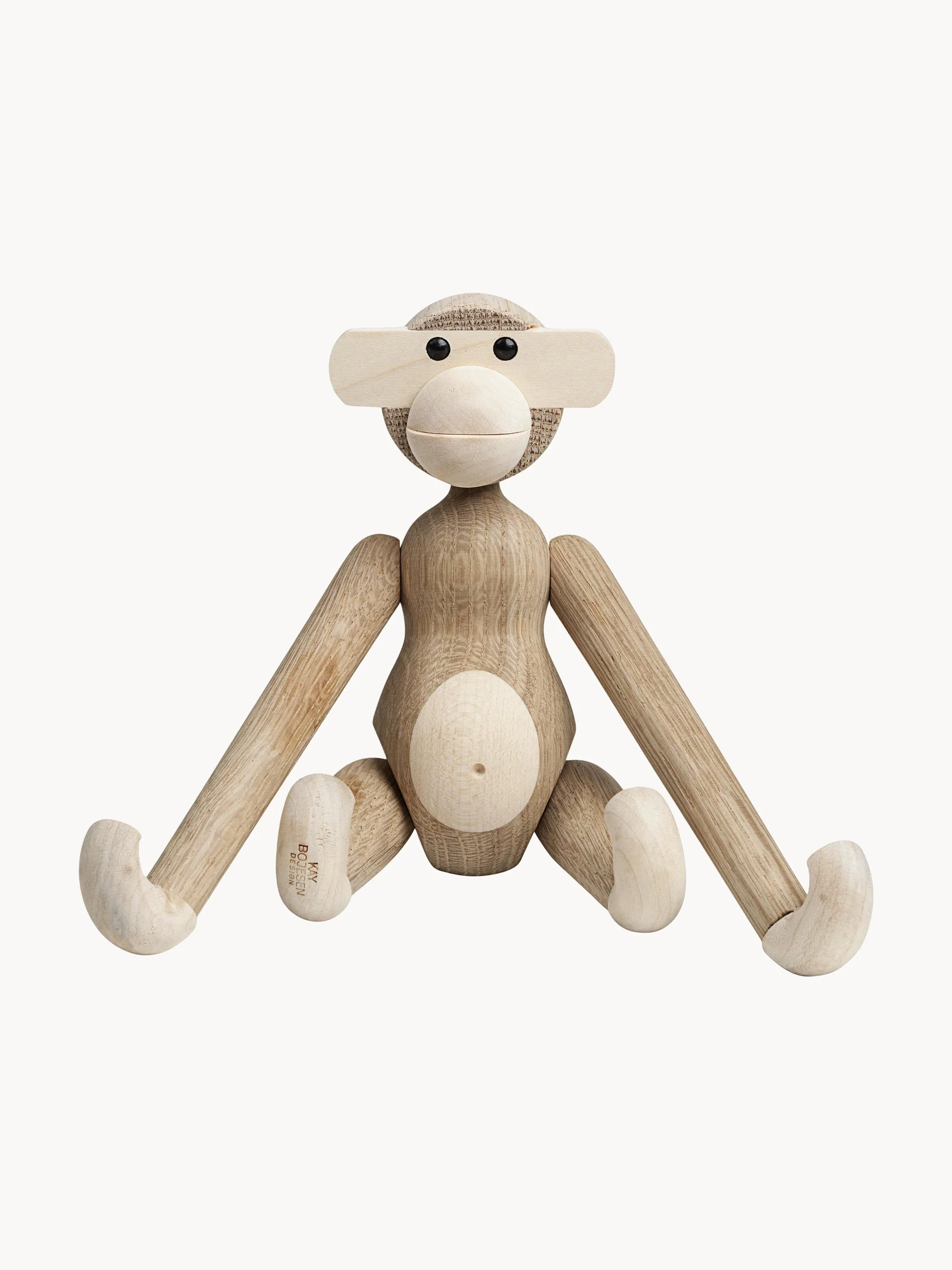 Handgefertigtes Deko-Objekt Monkey aus Eichenholz, H 19 cm