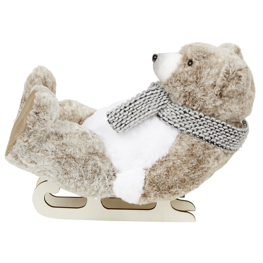 Ours en peluche en luge à poser No&euml;l H32 cm
